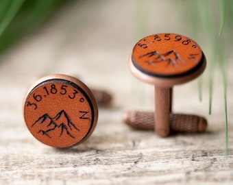 Mountain Coordinate Cufflinks, Groom Gift, Groomsmen gift