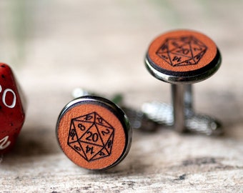 D20 Cufflinks, Groom Gift, Groomsmen gift | D20 cufflinks for gamers