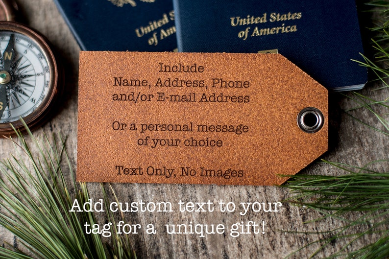 Custom Personalized Leather Luggage Tag Travel More, Worry Less image 4