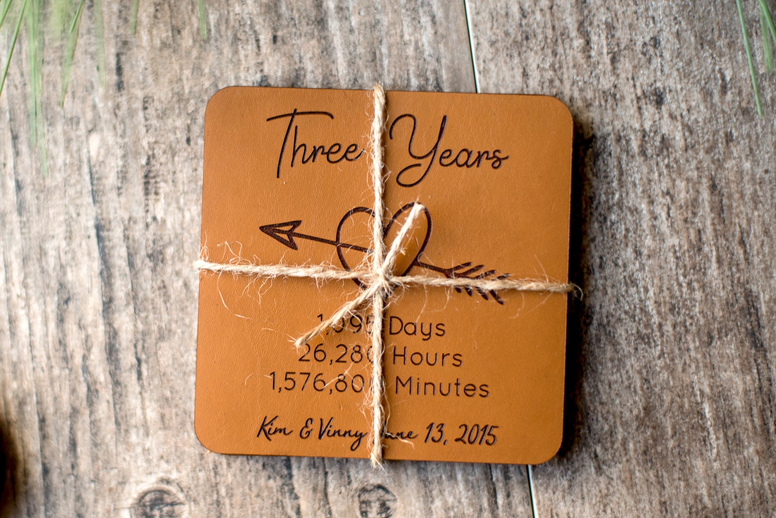 Leather Coasters 3rd Anniversary Gifts Three Years Etsy
