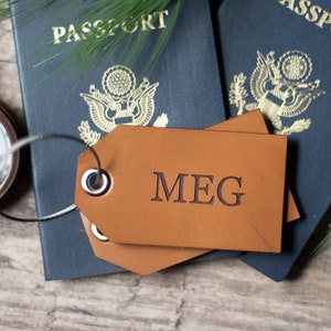 Personalized Leather Luggage Tag, Custom Travel Gift | Initials