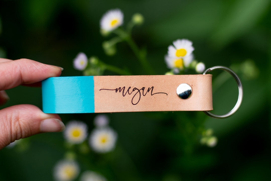 Custom Color Keychains Color Block Leather Keychain | Custom Leather Keychain - Etsy