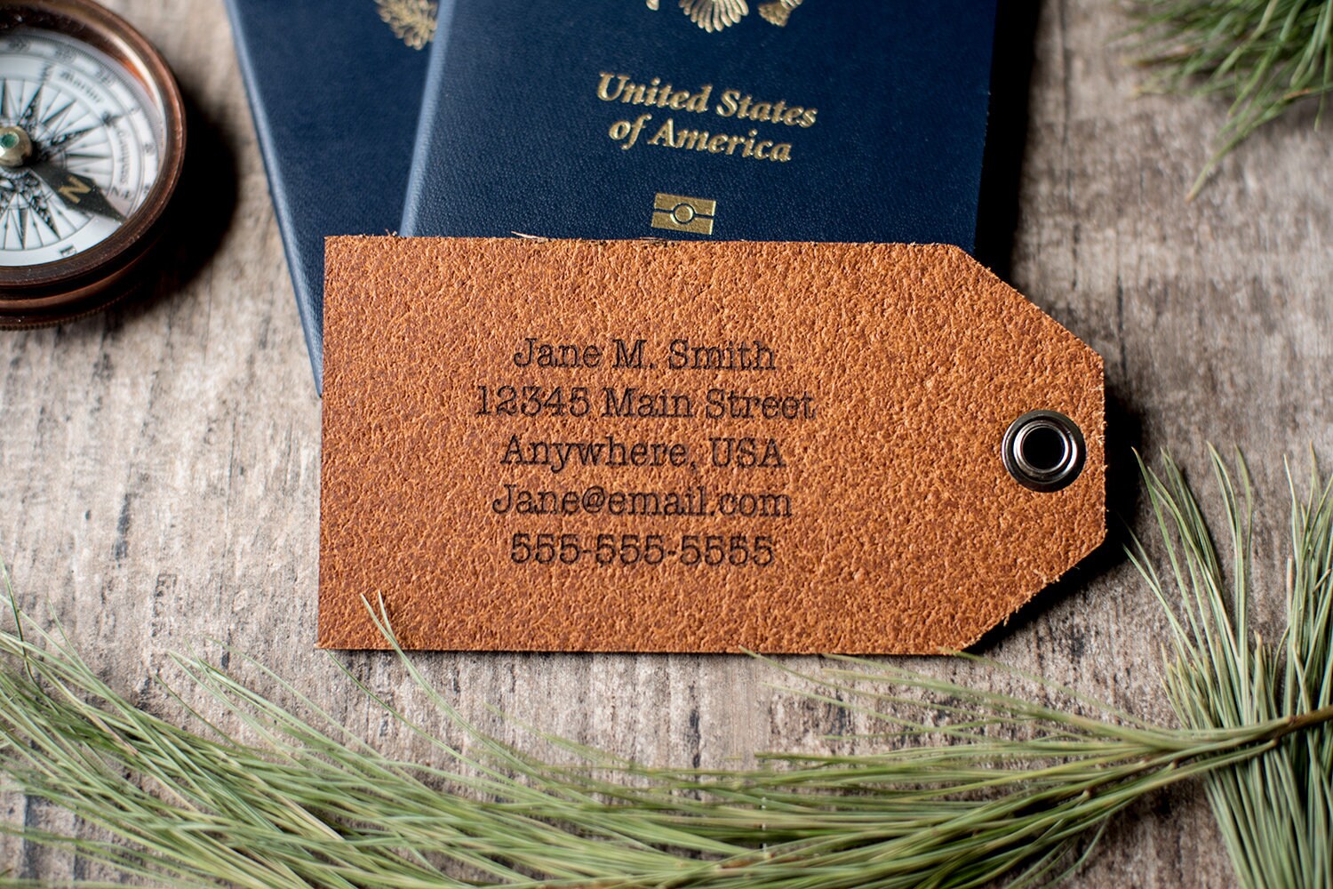 Personalized Leather Luggage Tag, Custom Leather Luggage Tag, Luggage ...
