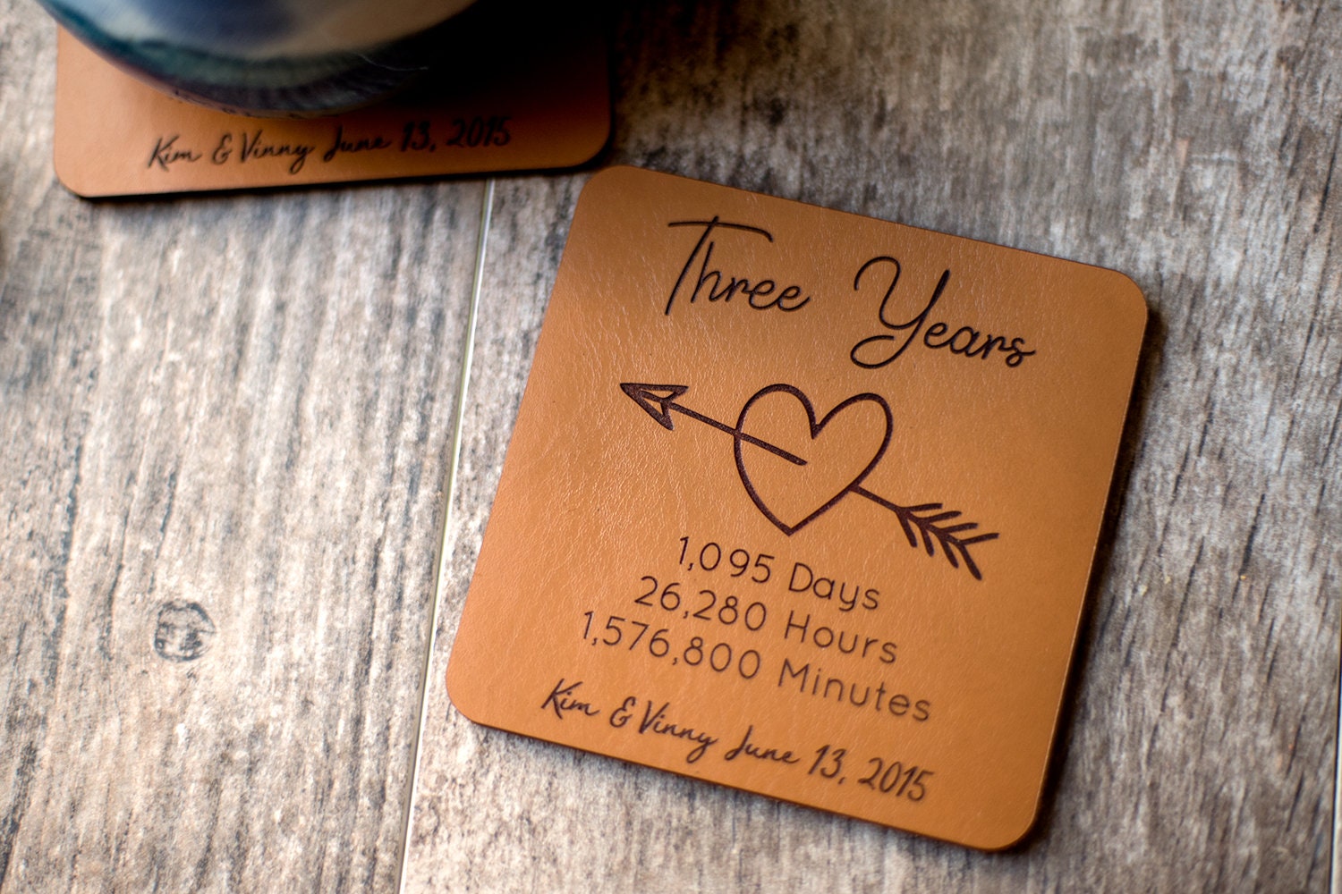Leather Coasters 3rd Anniversary Gifts Three Years Etsy