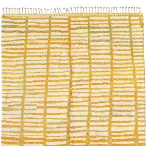 Yellow Moroccan Rug, Modern Moroccan Rug, Handmade Carpet, Handwoven Moroccan, Wool, Colorful Home Decor, Moroccan-inspired Handcrafted rug
