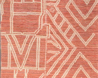 Pink Moroccan Rug, Red Moroccan Rug, Pink Wool Rug, Colorful Home Decor, Boho Rug, Shag Rug, Custom Moroccan Rug, Artisan Rug, Made to Order