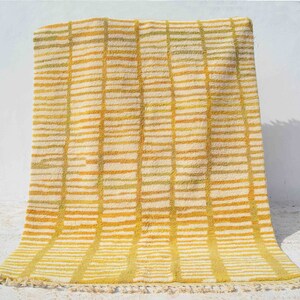Yellow Moroccan Rug, Modern Moroccan Rug, Handmade Carpet, Handwoven ...