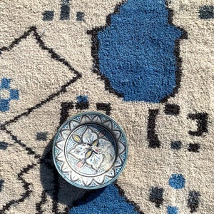 Blue Wool Moroccan Rug, Modern Boho Area Rug, Handmade image 4