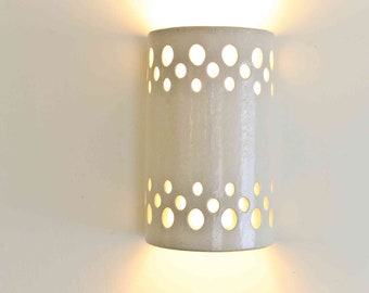 Ceramic wall light lamp, Half cylinder Ceramic, Custom wall lighting, Modern wall sconce, Decorative sconce