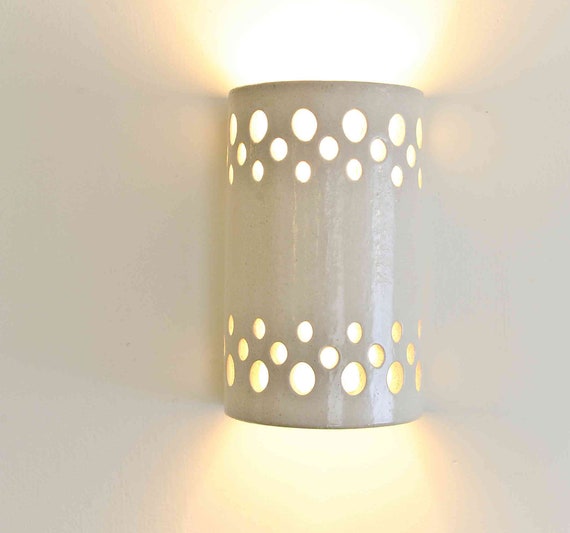 Ceramic Wall Light Lamp Half Cylinder Ceramic Decorative Sconce