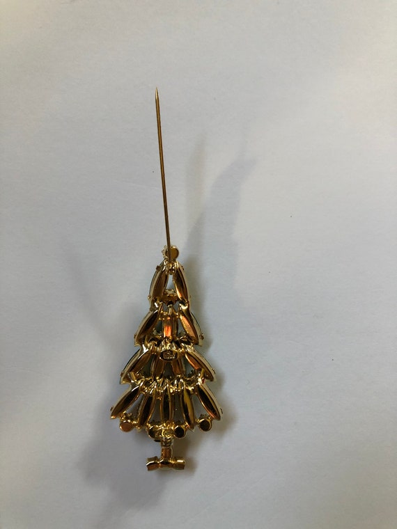 Vintage signed Hobé Christmas Tree Pin 80’s, ON S… - image 6