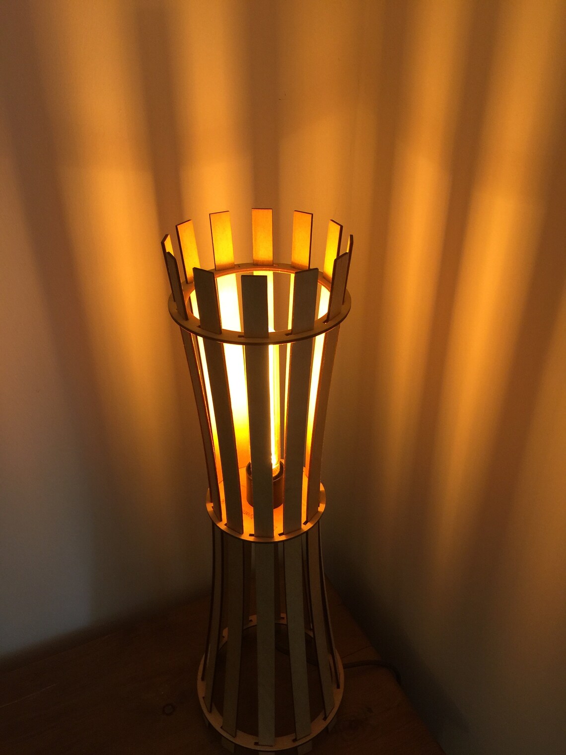 Elegant Wooden Table Lamp Birch Wood 58cm Tall Kit self Etsy UK