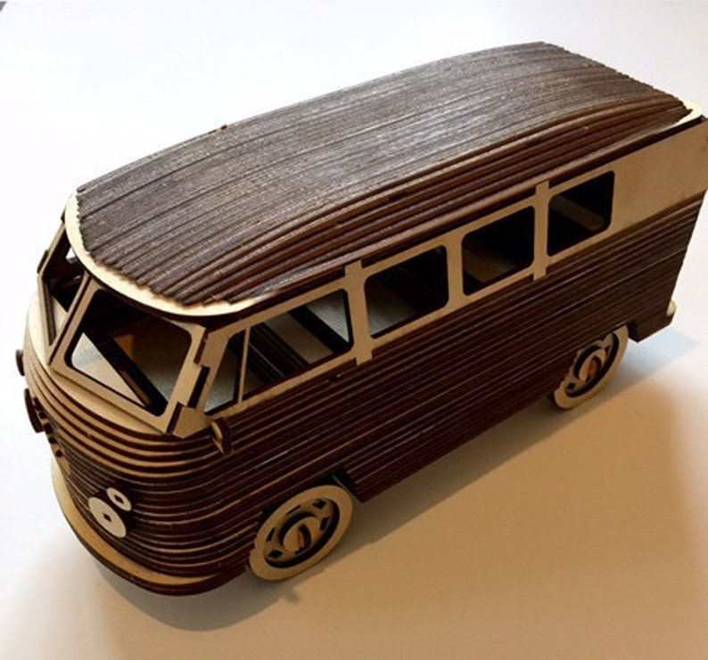 VW Camper Van Bus 3D Puzzle Birch Ply Wood Laser Craft Xmas Etsy