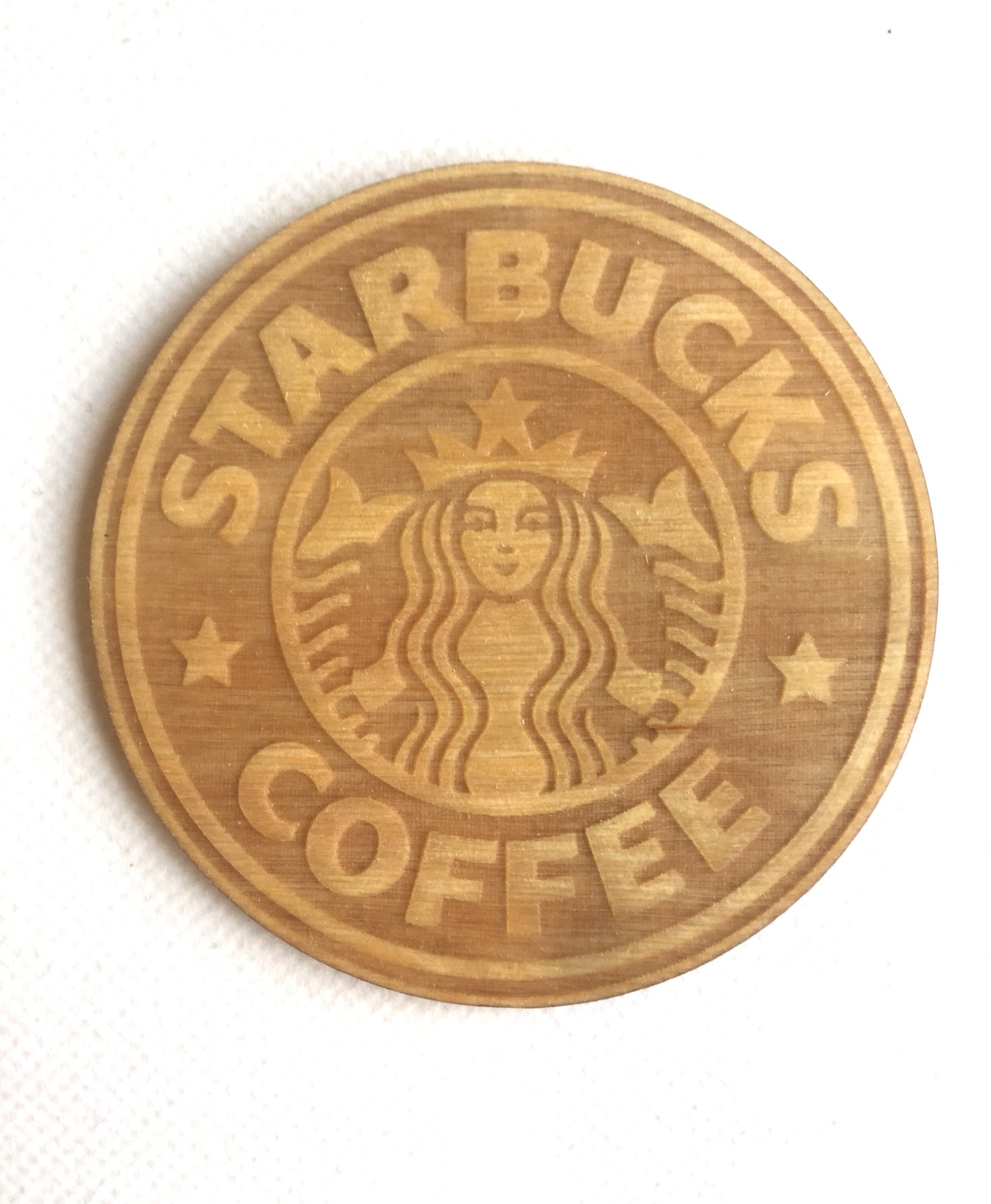 Starbucks Coffee Coaster Laser Carved 90x90x3mm Birch Wood Etsy