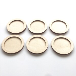 Resin Art Coaster Blanks (set of 6), 6mm deep, 3mm Resin Fill, Birch Wood.