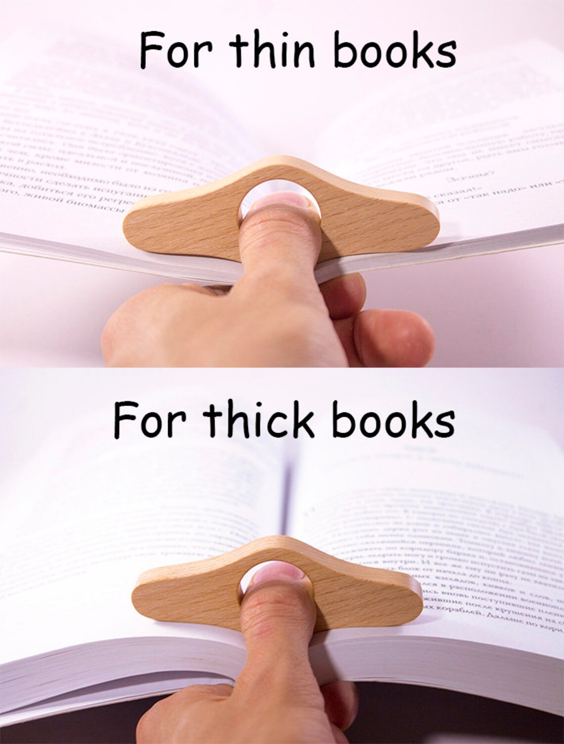 Marque-page Ergonomique En Bois De Noyer – Support Pour Pouce – Facile à Clipser, Léger Et Durable
