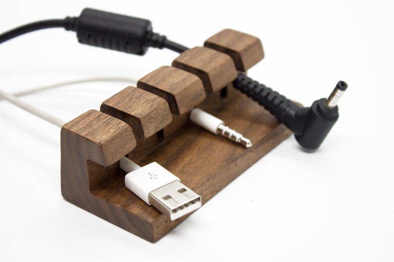 Wooden Cord and Cable Organizer for Laptop Computer Mac Quirky Etsy