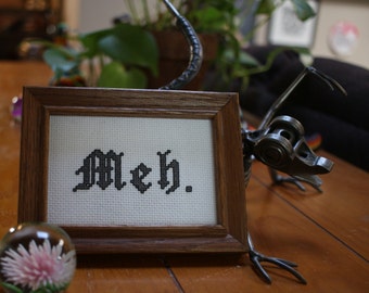 Meh cross stitch pattern - instant download