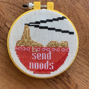 Send Noods Ramen Cross Stitch Pattern: Funny Dank Meme (PDF Download)