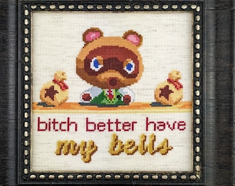 Bitch Better Have My Bells beginner cross stitch pattern (instant PDF download)