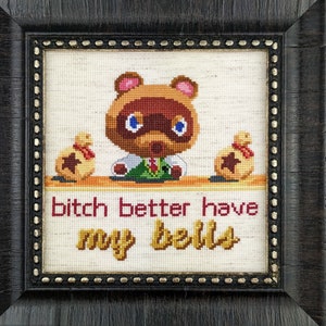 Bitch Better Have My Bells beginner cross stitch pattern instant PDF download image 1