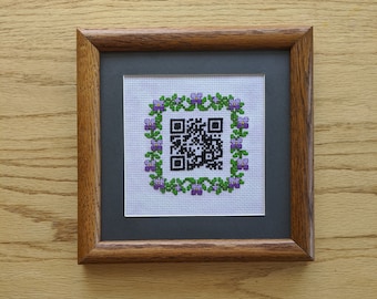 PDF Pattern: Subversive Cross Stitched QR Code for Busybodies - "Nosy little f*cker, ain'tcha?" Instant Download (Mature)