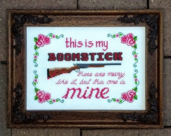 Patrón de punto de cruz de Evil Dead Boomstick: una divertida mezcla de películas (patrón PDF)