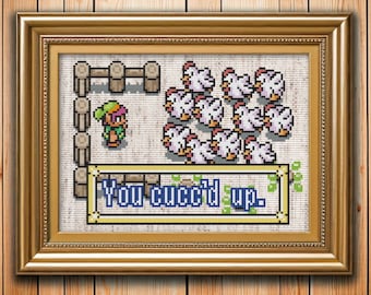 Cucco Attack Cross Stitch Pattern - Instant Download
