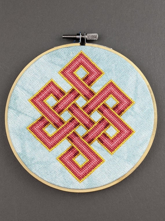 Endless Knot Cross Stitch Pattern: Buddhist, Celtic, Jainist