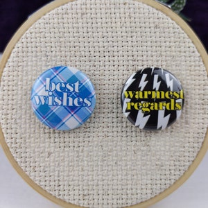 Schitt's Creek inspired flair pin/button set. 14 1 25mm pinback buttons in one set Free US Shipping image 5