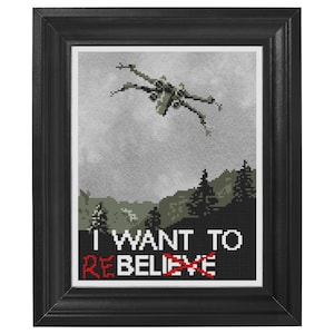 Korsstygnsmönster "I Want To Rebel" (Sci Fi-mashup) - direkt PDF-nedladdning (kopia)