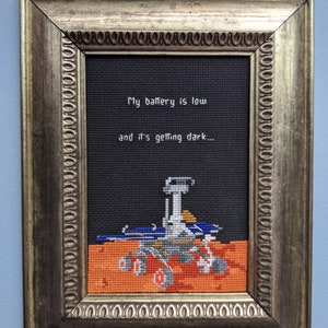 NASA Opportunity Mars Rover Cross Stitch Pattern &quot;Oppy&quot; Tribute Subversive Stitch - Instant PDF Download