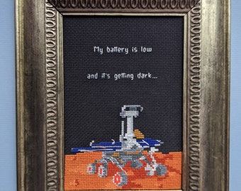 NASA Opportunity Mars Rover Cross Stitch Pattern &quot;Oppy&quot; Tribute Subversive Stitch - Instant PDF Download