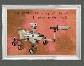 NASA Curiosity Mars Rover Cross Stitch Pattern Tribute Stitch - Instant PDF Download