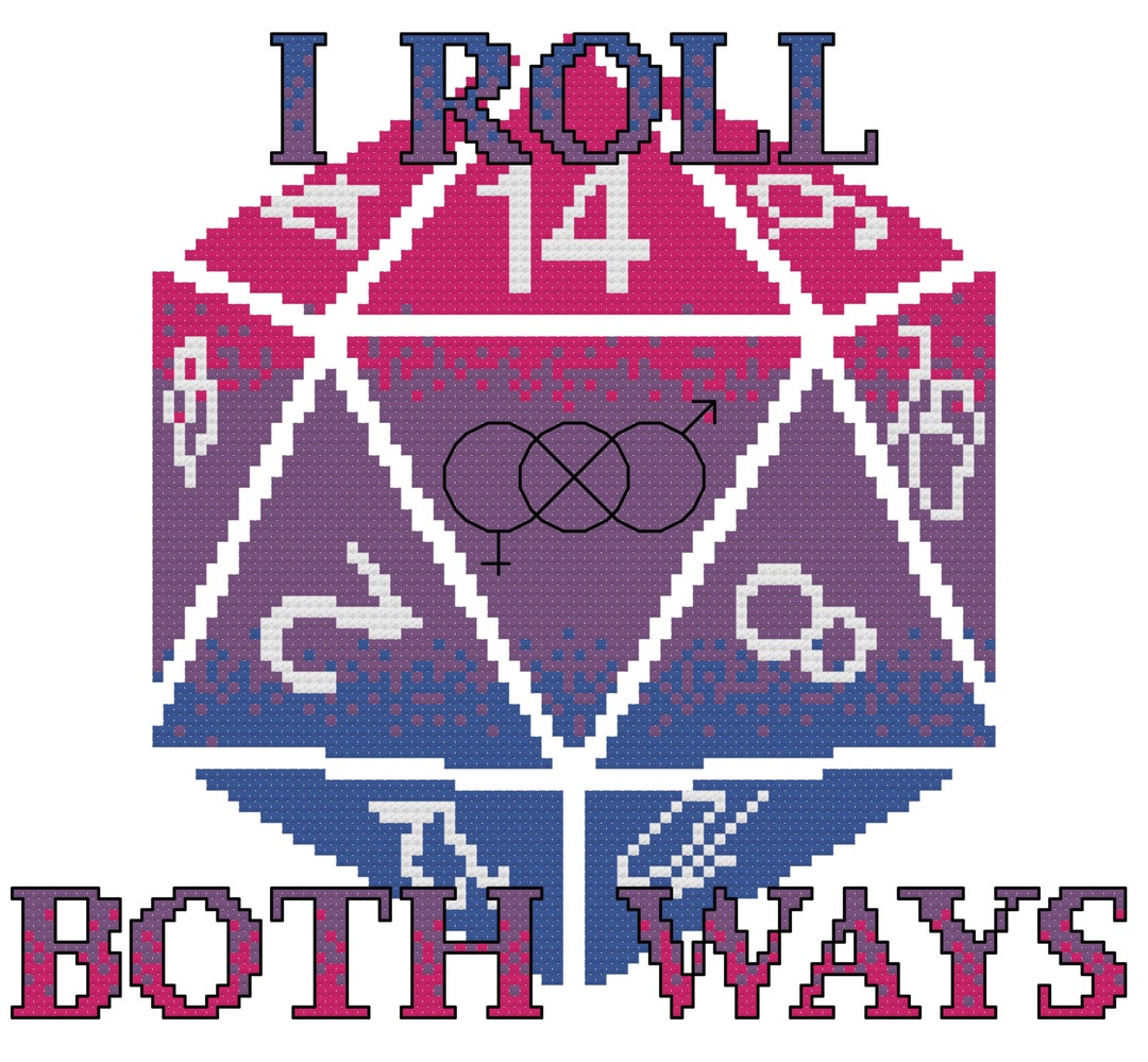 Bisexual Pride Flag D20 PDF Pattern: 
