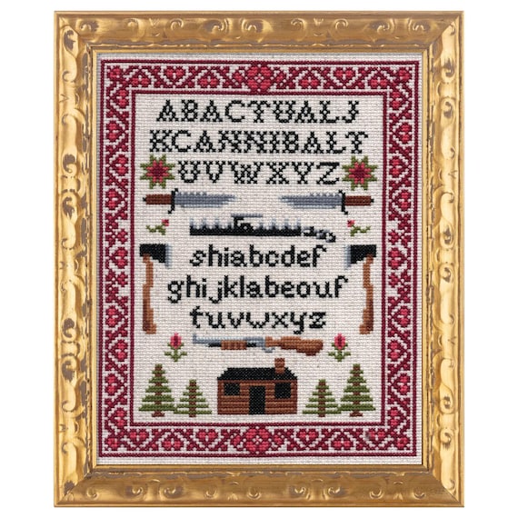 Actual Cannibal Shia LaBeouf Sampler Cross Stitch Pattern - Instant PDF Download