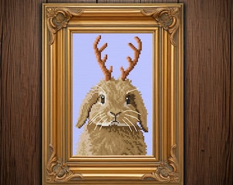 Baby Jackalope Cross Stitch Pattern - instant PDF download