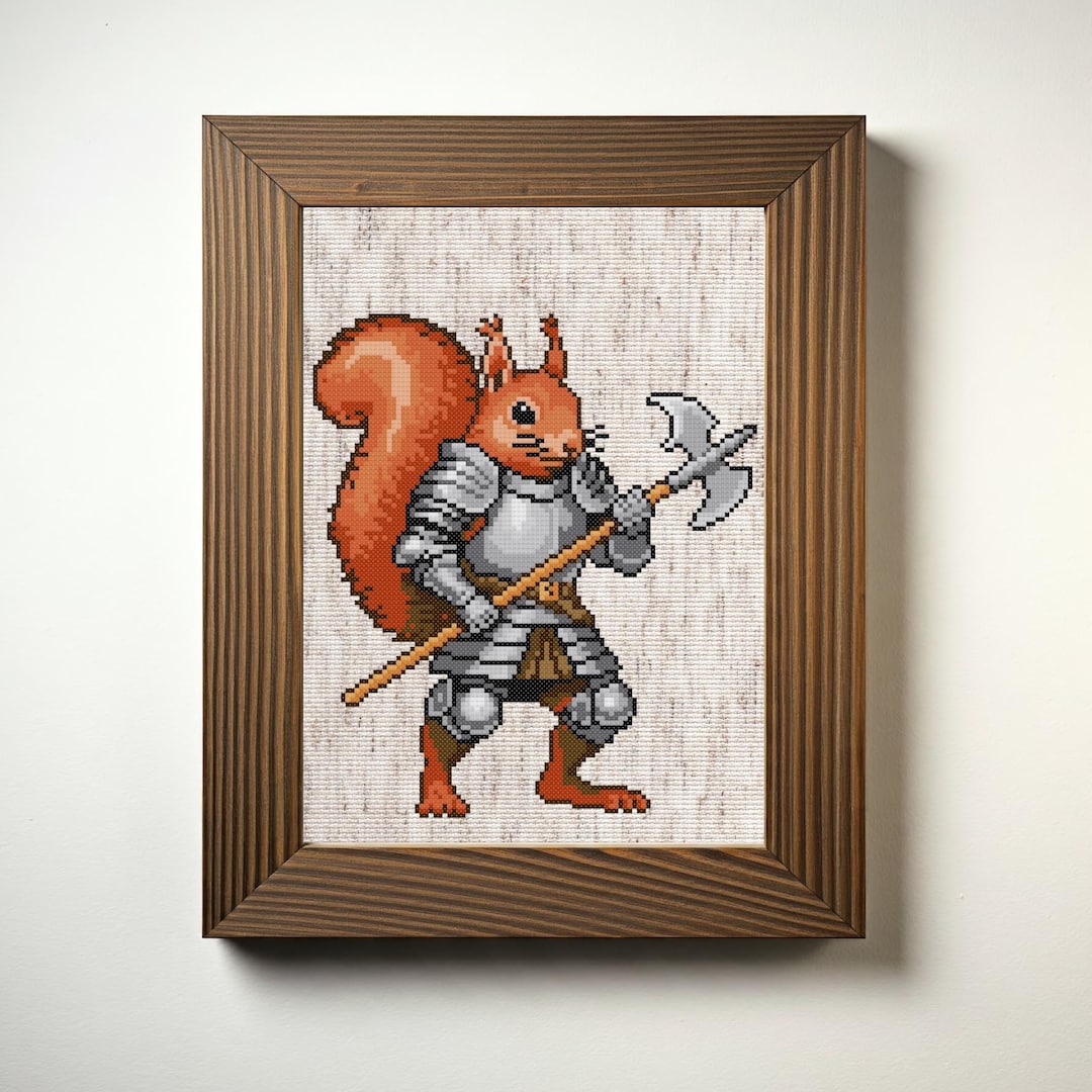 Squirrel Knight Cross Stitch Pattern - Instant PDF Download - Etsy