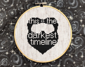 Darkest Timeline Goatee Cross Stitch Pattern - Instant PDF Download (Community Parody)