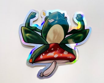 Flexing Frog Sticker