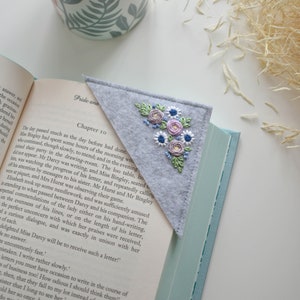 Custom Hand Embroidered Corner Bookmark, Felt Page Marker, Personalized ...