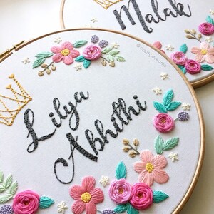 Personalized Name Embroidery Hoop, Floral Custom Name Hoop Art - Etsy UK