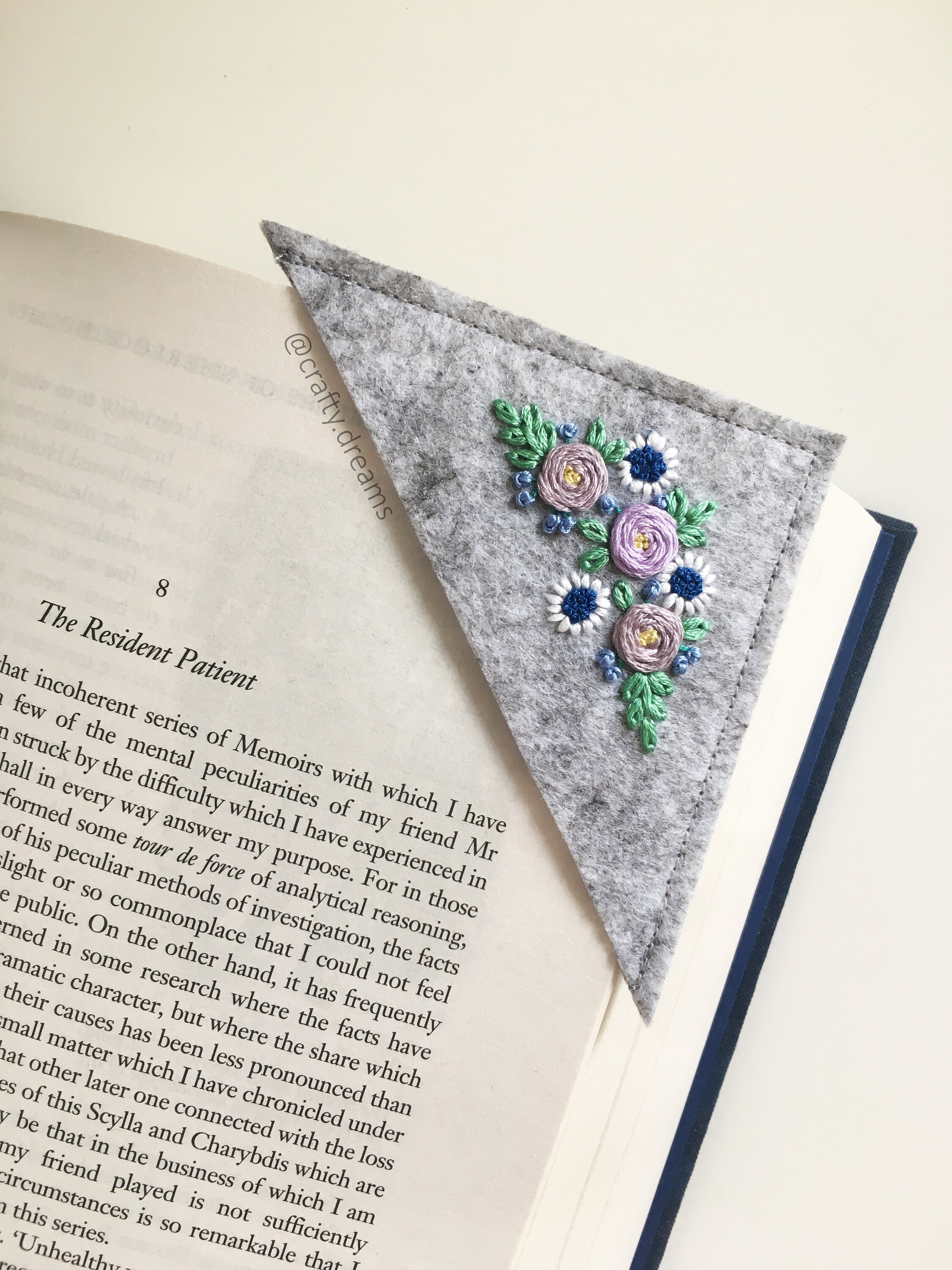 Embroidered Corner Bookmark Etsy UK