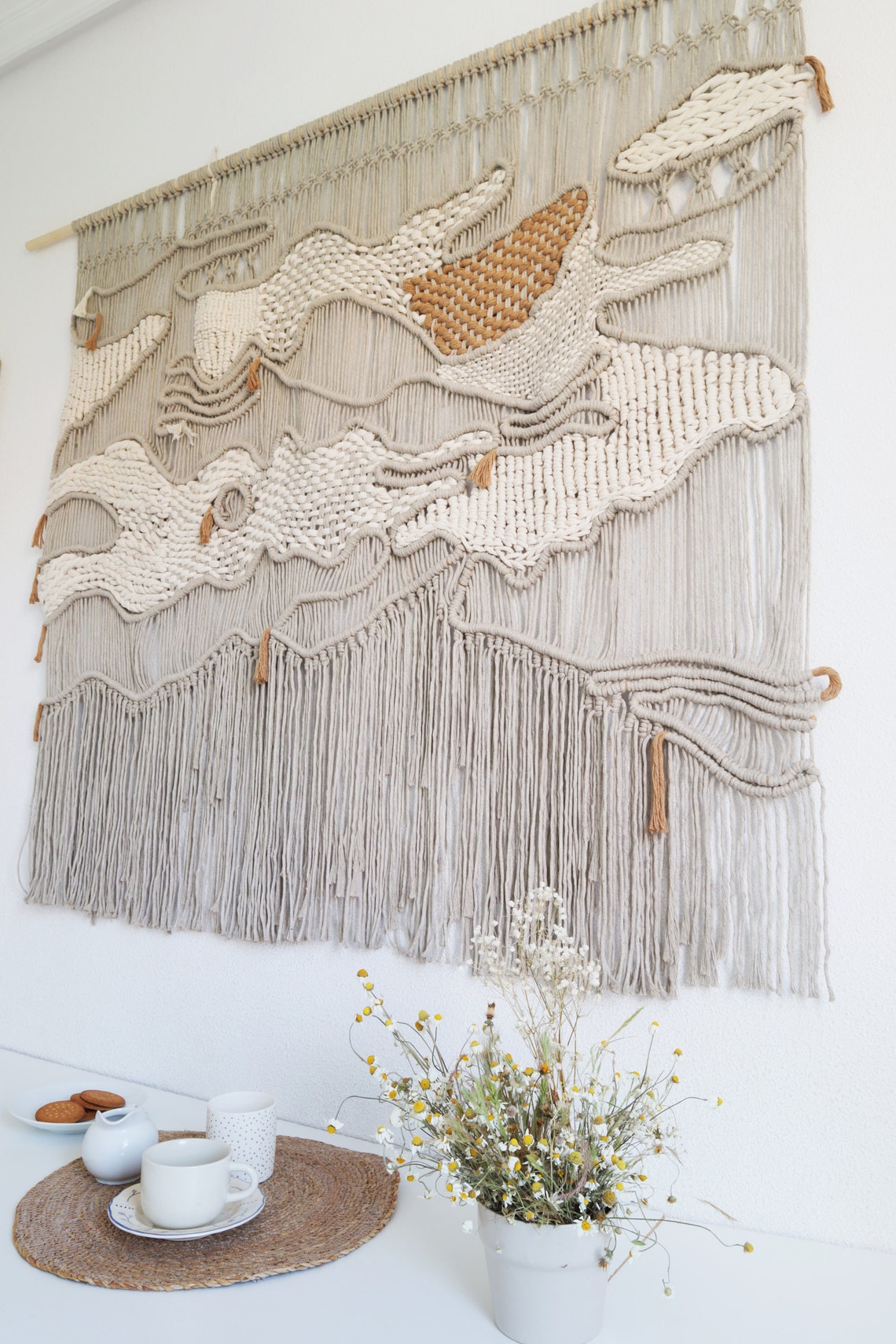 Macrame Wall Hanging Large Modern Macrame Wall Hanging Wall Etsy