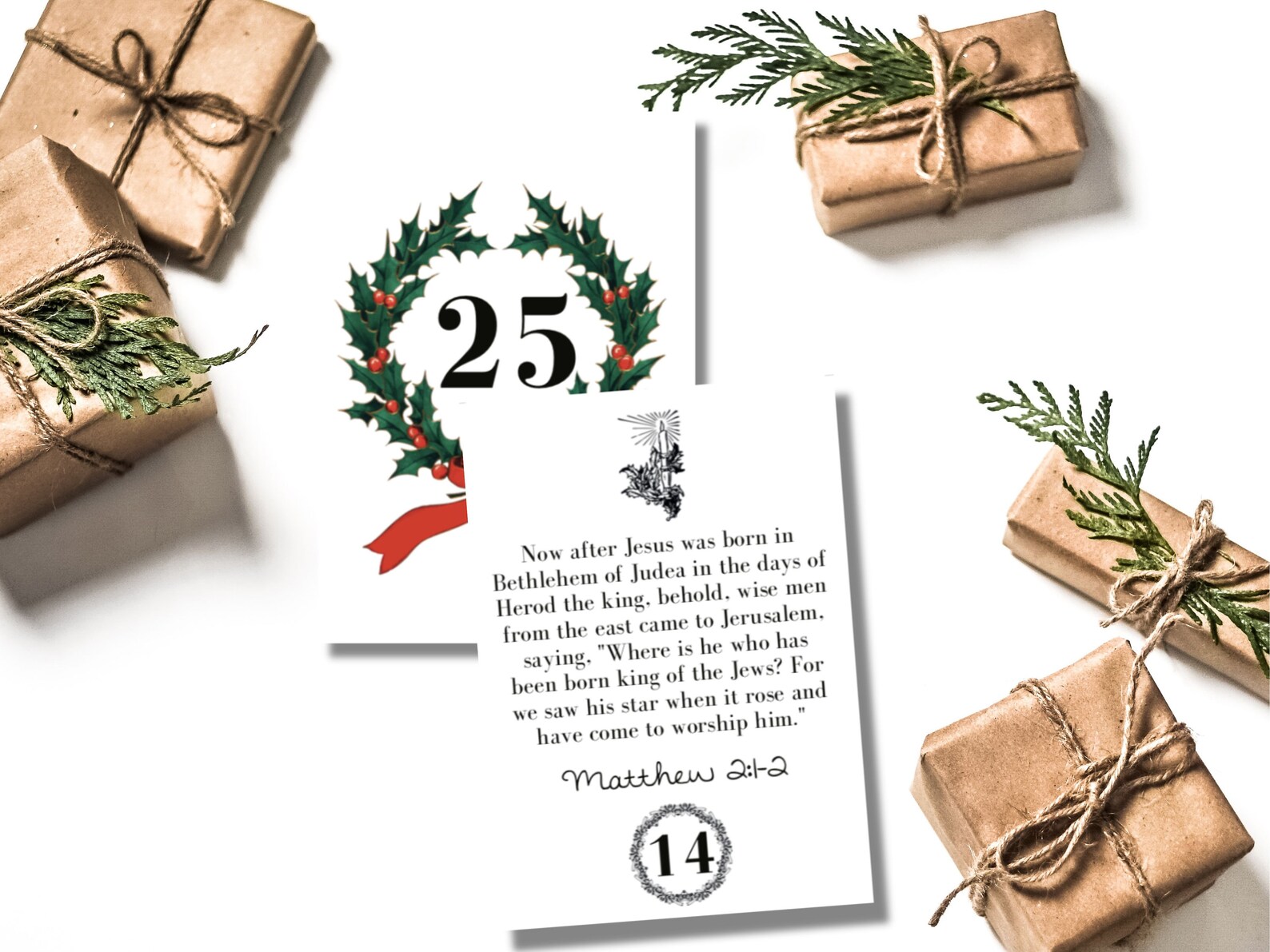 Advent Scripture Printable Cards, Bible Verse Cards for Christmas With ...
