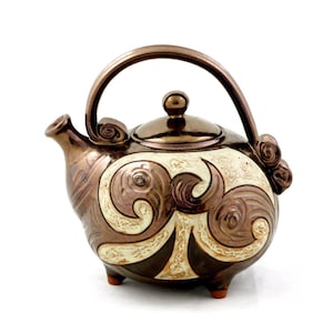 Teiera in ceramica, teiera in ceramica unica, teiera in ceramica rustica, teiera eccentrica unica, teiera in gres 34 oz, regalo di nozze