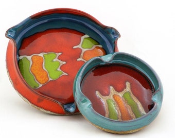 Ceramic Ashtray, Unique Cigar Ashtray, Handmade Pottery Ash Tray, Smoking Accessory, Cigarette Ashtray, Gift for Him