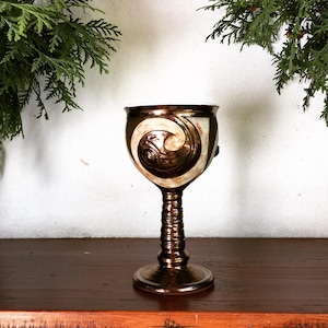 Christmas Gift - Wine goblet, Ceramic goblet, Wine chalice, Stoneware cup ,Wine glass, Art pottery Chalice, Father&#39;s day gift