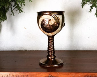 Christmas Gift - Wine goblet, Ceramic goblet, Wine chalice, Stoneware cup ,Wine glass, Art pottery Chalice, Father's day gift