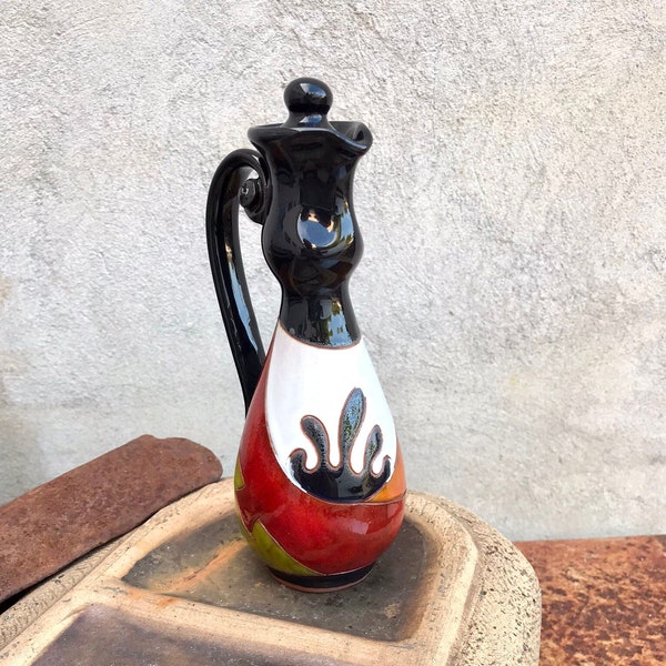 Handmade Oil or Vinegar Cruet, Pottery Vinegar Dispenser, Stoneware Oil Bottle, Ceramic Oil Cruet, Thanksgiving Hostess Gift